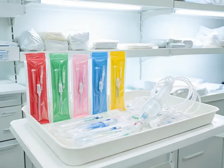 IV catheter gauge selection tray